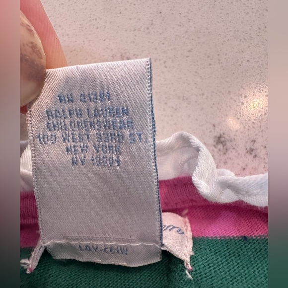 Ralph Lauren 6 Months Baby Girl Pink Stripe Wrap Dress - Picture 5 of 7